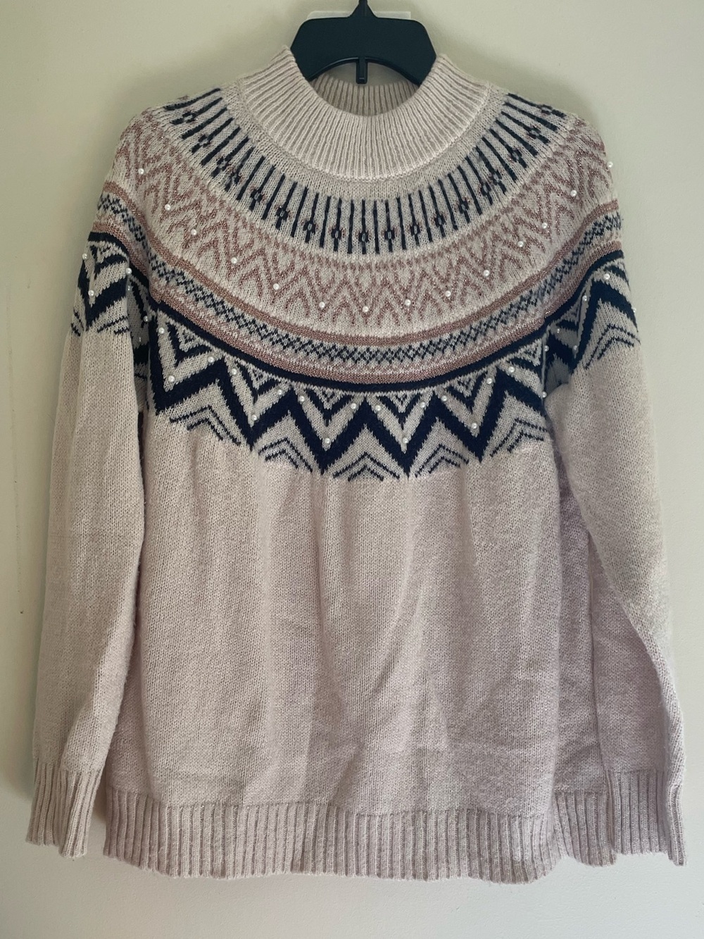 Women's Tan Fair Isle Yoke Sweater